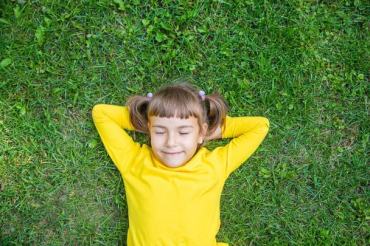 stock photo the child lies on the